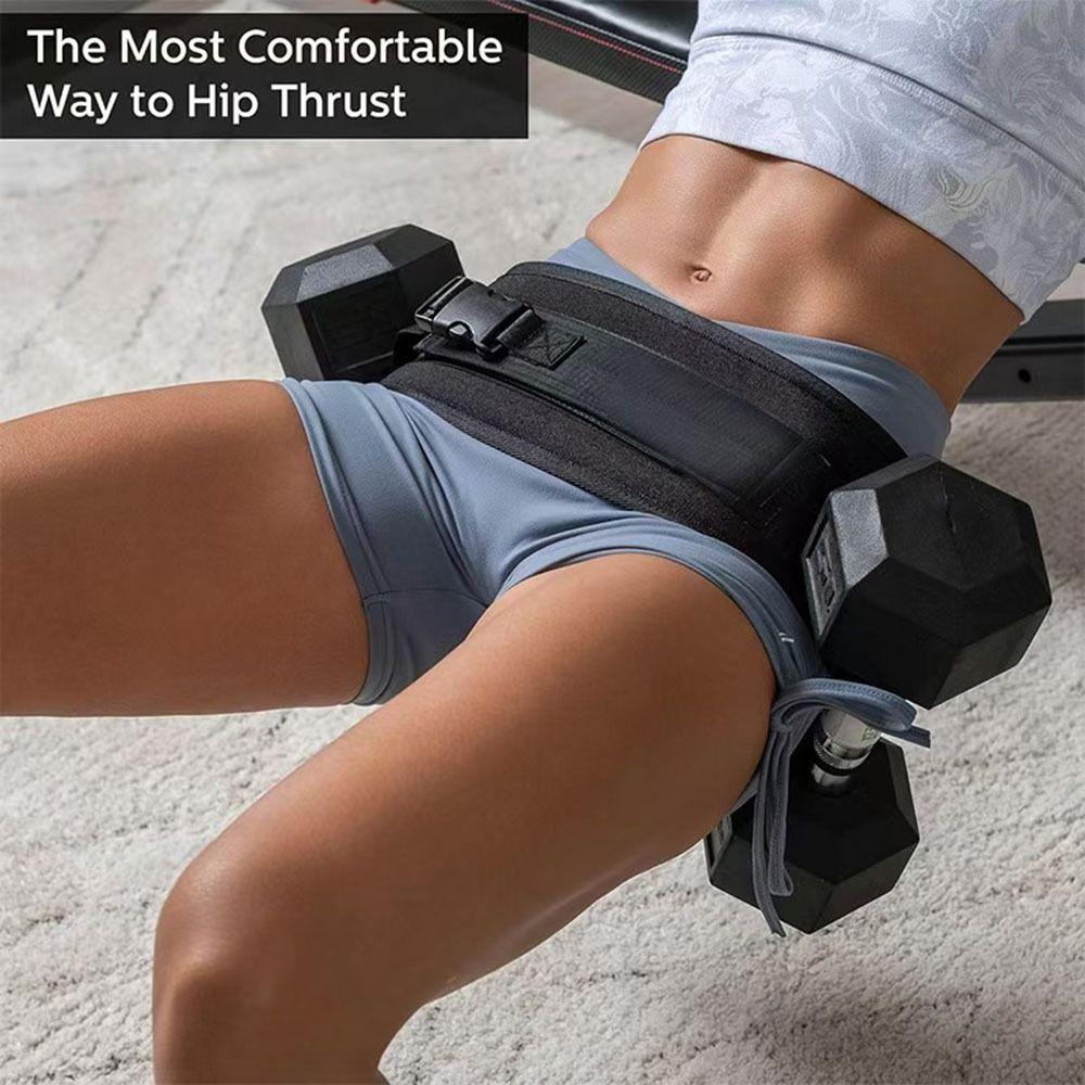 Non-Slip Grip Heavy-Duty Dumbbell Band Adjustable Waist Hip Thrust Pad Weightlifting Strap  Gym