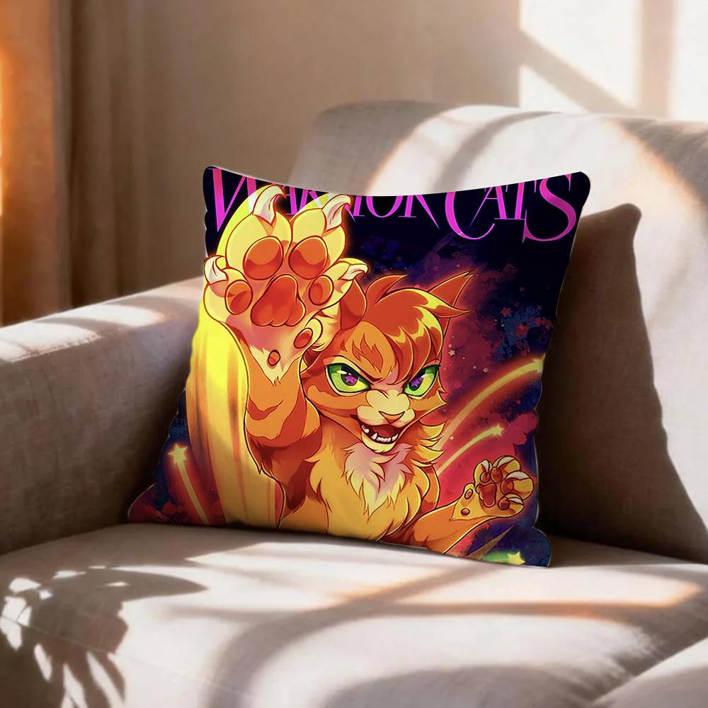 Wild Forest Fantasy Novel WWarrior Cats Pillow Case Pattern Printed Pillowcase For Living Room Sofa Cushion Cover