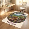 Vineyard Serenity Theme Soft Crystal Velvet Rug Custom Name & Text Print Non Slip Floor Rug for Bedroom Living Room