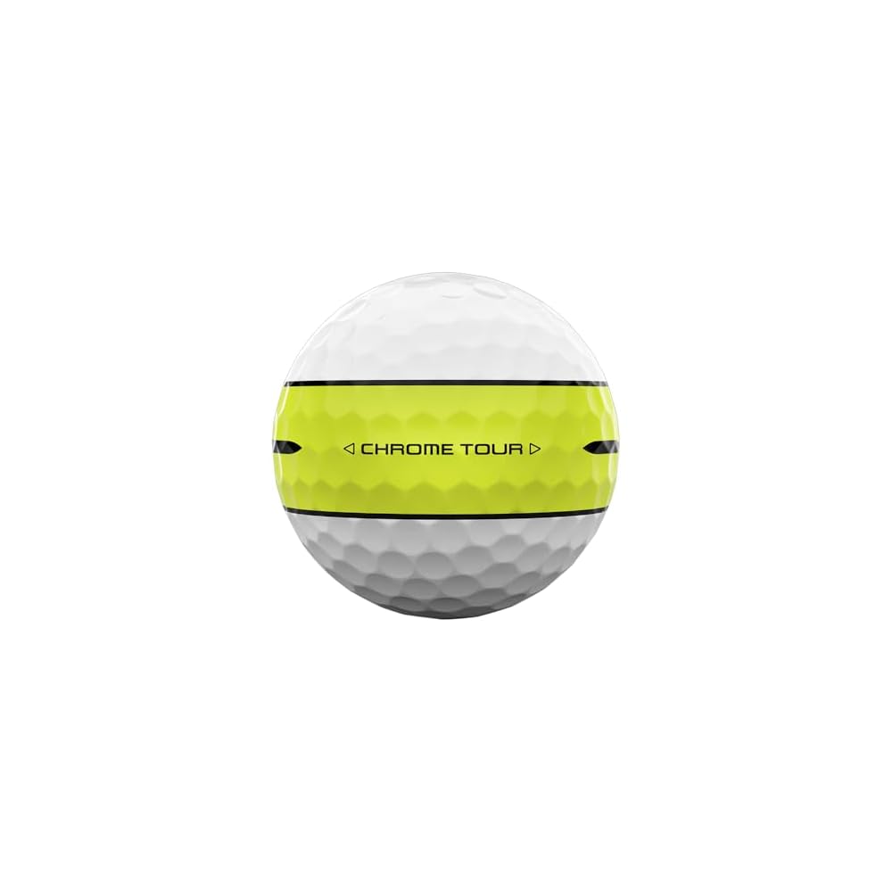 Мячи для гольфа Callaway Chrome Tour 24, 3-компонентная конструкция, желтая полоса 360°, белые, 4 шт.