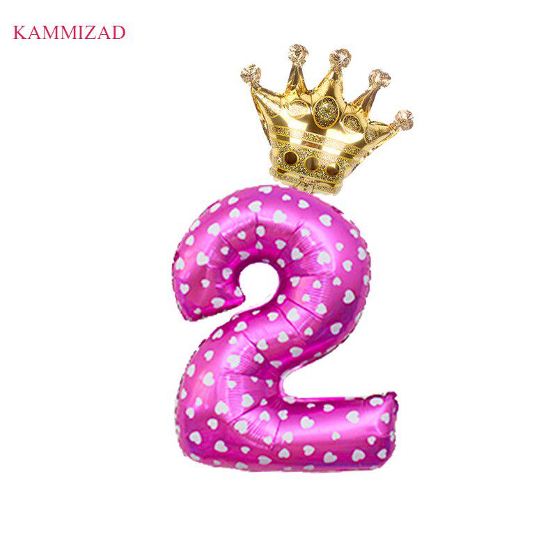2 Шт./лот 32-дюймовый Номер Фольгированные Воздушные Шары Цифра Воздушный Шар Дети День Рождения Дикий Один Украшения