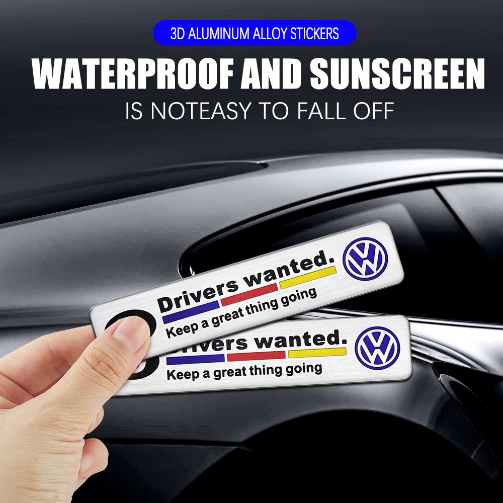 sda71/2pcs Auto Logo Body Rear Trunk Decoration Stickers Car Side Fender Badge Decals For Volkswagen VW R Touareg GOLF 5 Transporter