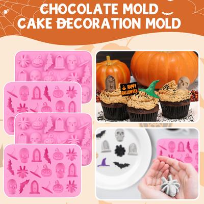 Силиконовые формы для шоколада на Хэллоуин, 2 шт., 3D-формы для шоколадных конфет на Хэллоуин, форма шляпы ведьмы-призрака