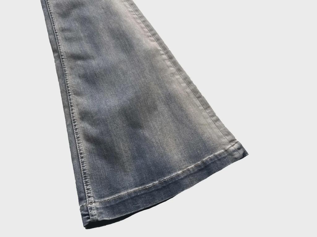 Джинсы RO Washed Gradient Blue High Elastic Slim Flared - унисекс, модная повседневная одежда