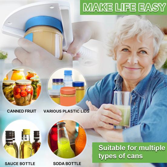 Открывалка для бутылок Удлиненная Эргономичная ручка Текстурированная рукоятка Регулируемая V-образная открывалка для банок Сила поворота Сниматель крышек с банок Кухонный аксессуар