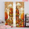 2pcs,2D Plane Printing Light Filtering Curtains Autumn Fruit House Polyester Woven (without Rod) Outdoor Decorations for Bedroom