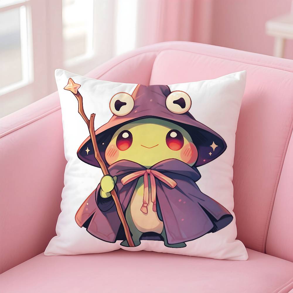 Аниме W-Wizard F-frog Наволочка Подушка Анти-пылевой клещ Подушка Невидимая молния Шелковистый короткий плюш Чехол для диванной подушки