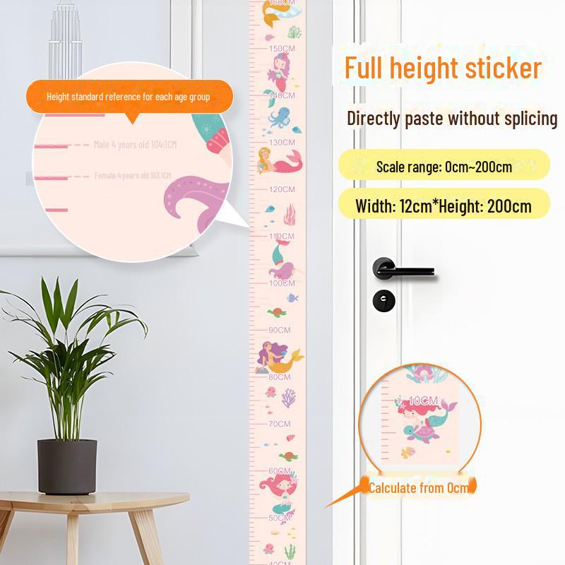 Детская комната 2 м самоклеящиеся наклейки для измерения роста - мультяшный дизайн для измерения роста ребенка и украшения стен