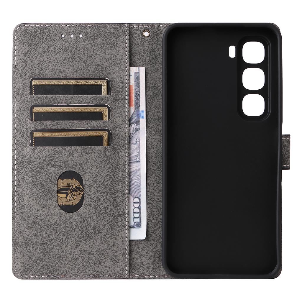 Для Infinix Hot 60 5G/Hot 60i 4G Чехол-кошелек с RFID-блокировкой из искусственной кожи, чехол для телефона-подставка с ремешком