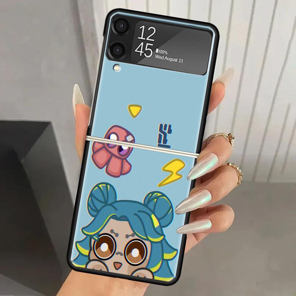 Игровой чехол Valorant Милый Жесткий ПК Чехол для Телефона Для Samsung Galaxy Z Flip 7 6 5 4 3 Черный ZFlip7 ZFlip6 Flip5 Flip4 Flip3 5G Печатный Чехол G