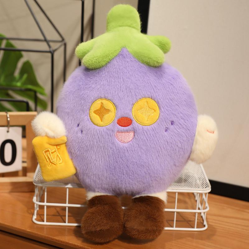 Garlic Eggplant Cute Vegetable Plush Toy With Embroidered Design For Gift