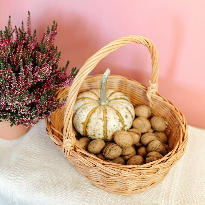 Panier osier rangement - Panier pique nique - 35x30x35cm - 100% Naturel - Durable