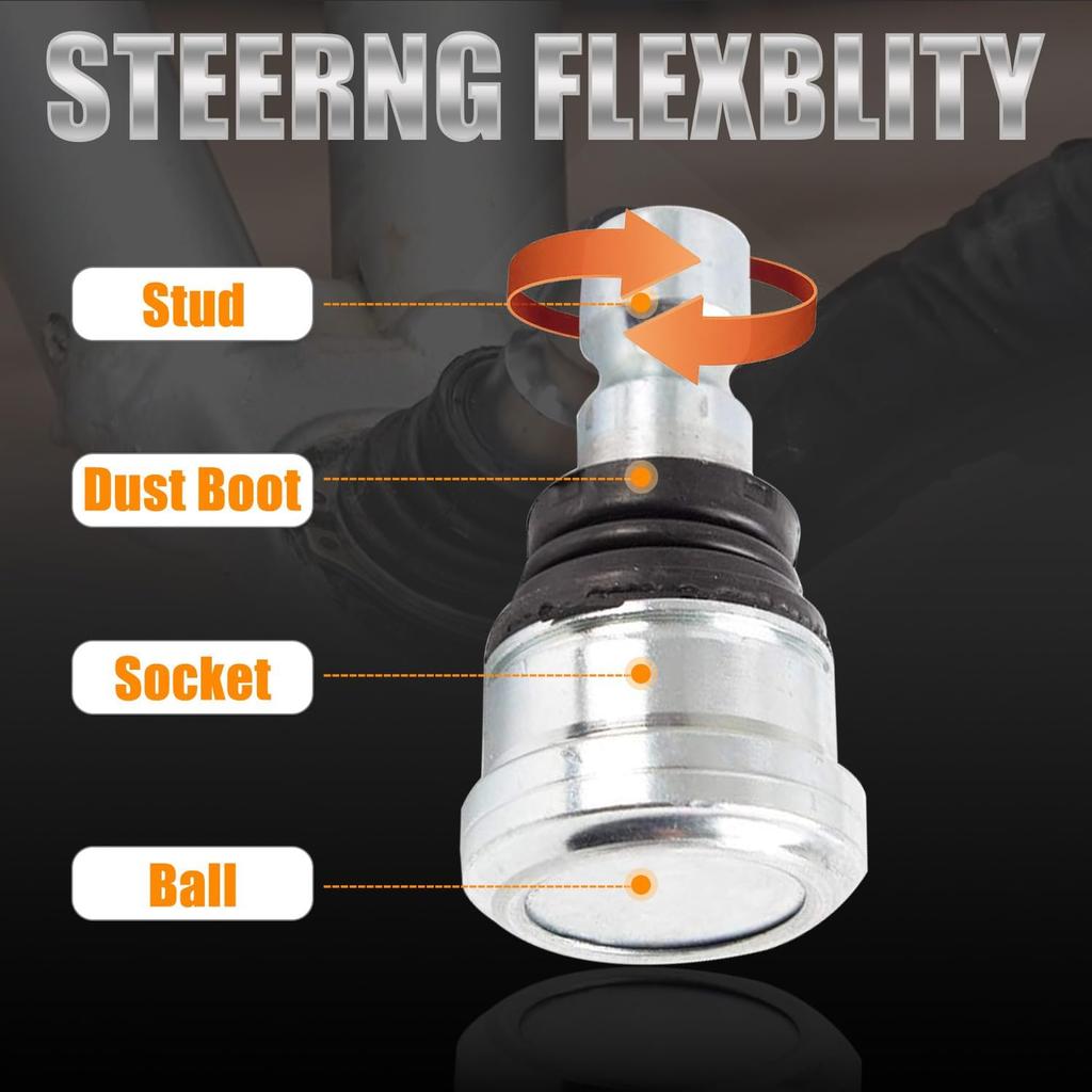 RANSOTO Upper and Lower Front Ball Joint Compatible with Polaris RZR 570 800 900 All Models Ranger Scrambler Sportsman Repace 7061220 7061187 7081505