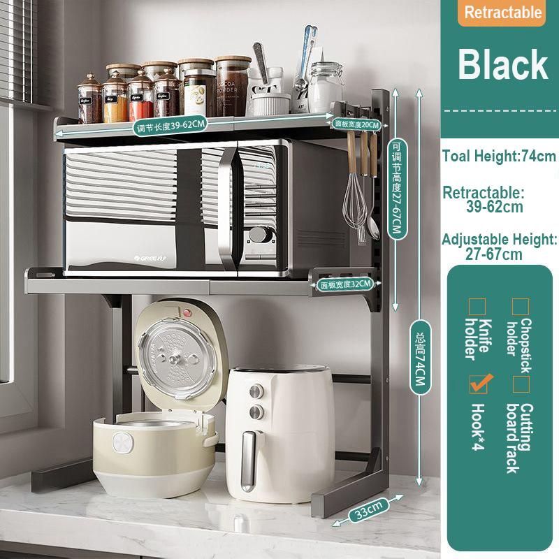 Кухонная выдвижная стойка для хранения микроволновой печи, бытовой органайзер для кухонной столешницы, шкафы для хранения кухонной утвари, регулируемая полка для специй