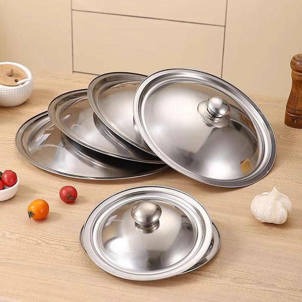 Stainless Steel Wok Pot Lid 28-42cm Kitchen Food Lid New Bowl Cover Restaurant Kitchenware