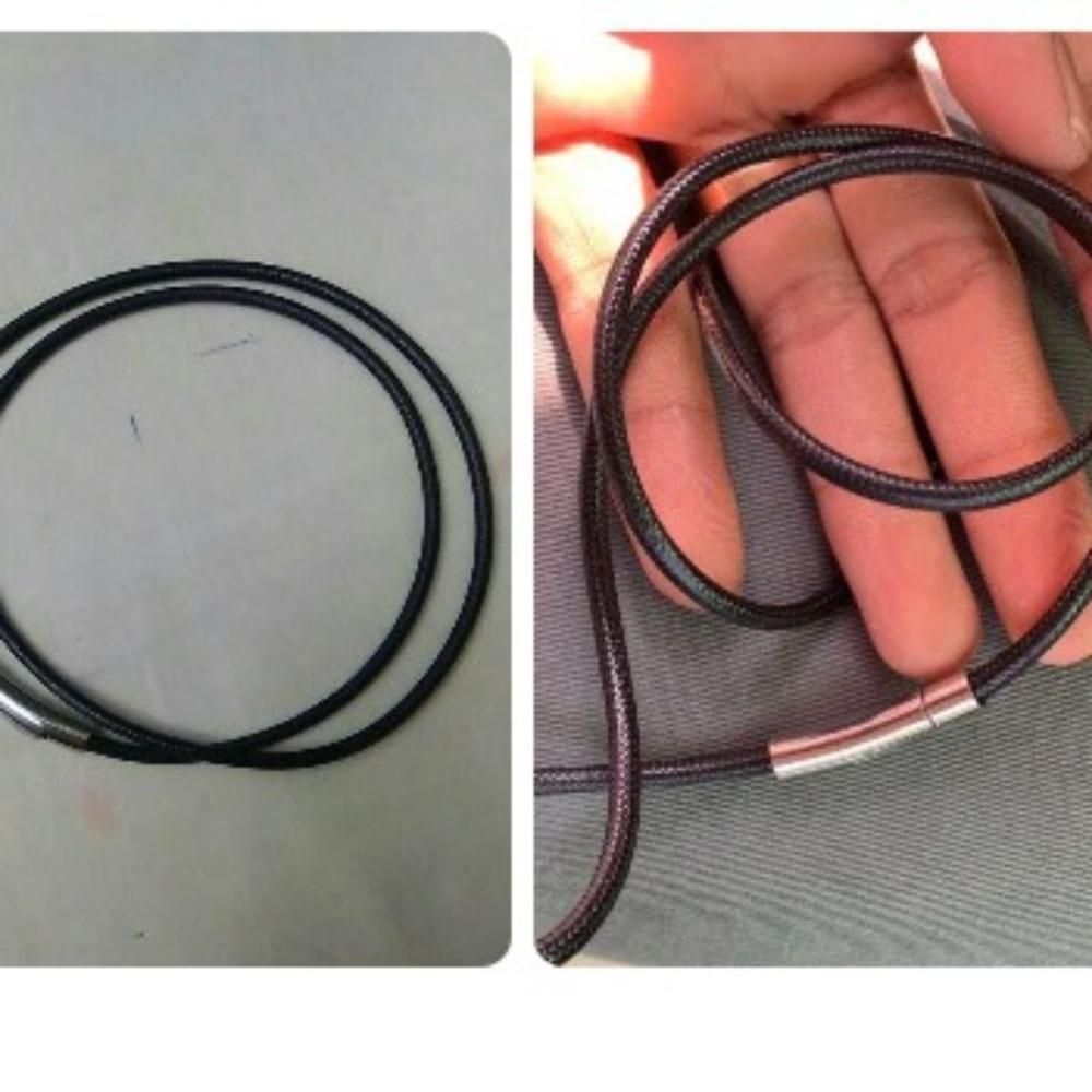 Шнур для ожерелья 45-65 см для женщин и мужчин, черный кожаный шнур, восковая веревка, кружевная цепочка с пряжкой из нержавеющей стали для изготовления ожерелья своими руками, ювелирных изделий