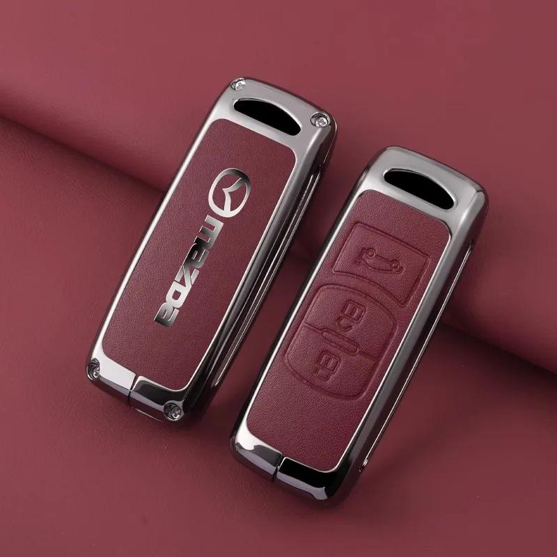 Zinc Alloy Car Key Holder for Mazda 3 5 6 SKYACTIV Axela Atenza CX30 CX5 CX8 CX9 MX5 RX8 RX7 BT50 MPV Key Case Cover Accessories FF16 l1
