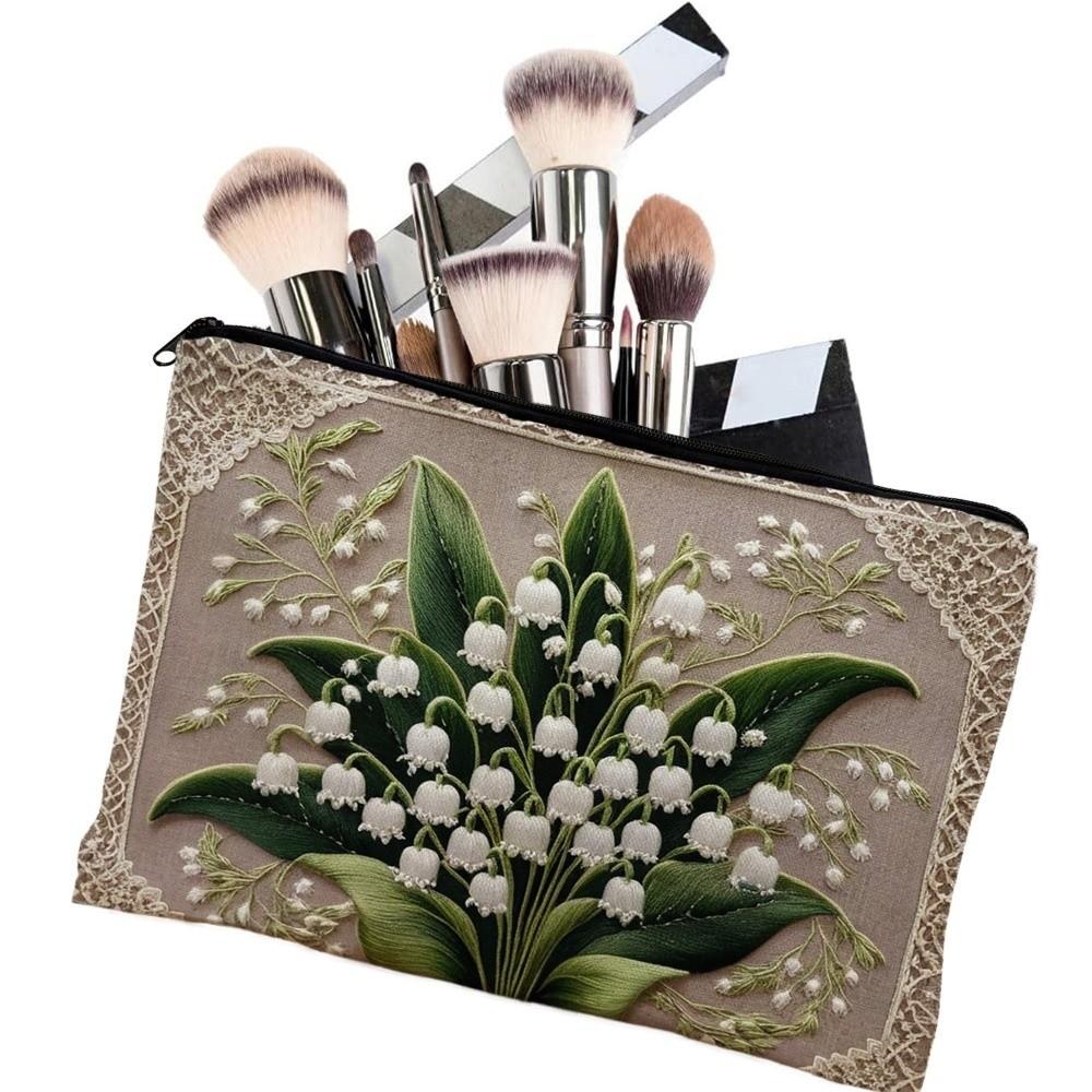 Floral Print Travel Makeup Organizer Large Capacity Toiletry Case Durable Cosmetic Bag Bridesmaid