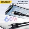 Essager 60 Вт USB Type-C Кабель для зарядки на шнурке Короткий кабель для Samsung S25 S24 Xiaomi iPhone 17 16 15 Pro Кабель Type-C на Type-C