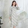 Gentle and Ageless Print Series Leads the Women's 2025 Autumn Style Dress with Floral Pleats and a High-End Feel