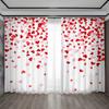 2PC Home Decoration Curtains With Valentine's Day Theme And Rod Pocket Curtains, Suitable For Kitchens, Cafes, Living Rooms