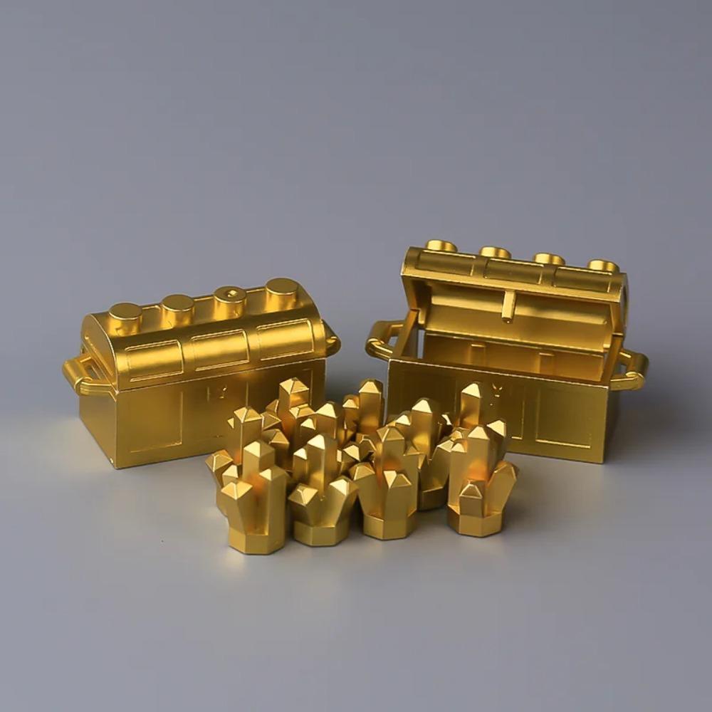 MOC Precious Deposits Building Blocks Treasure Pirate Map Gold Ore Silver Brick Box Diamond Bricks Toys Gift
