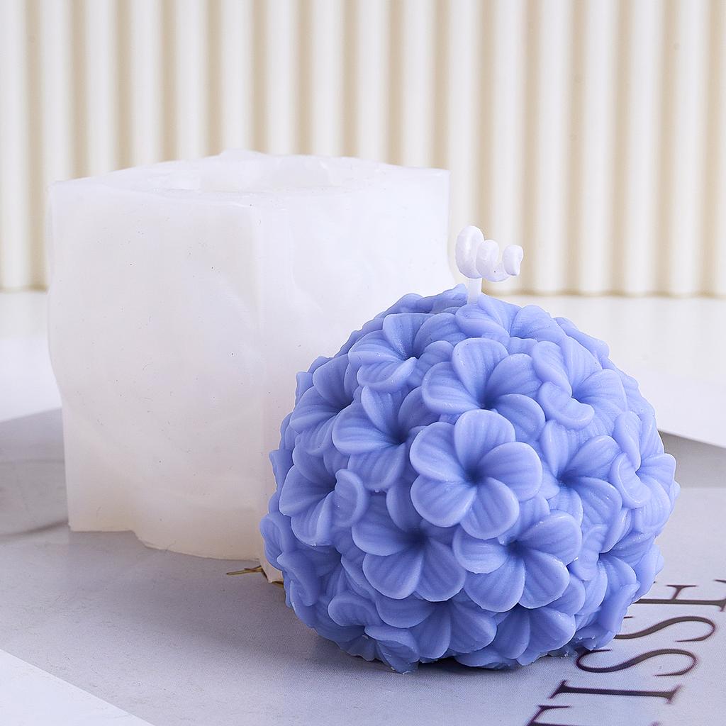 Силиконовая форма для свечи-шара с цветами DIY Рельефная Франжипани Маргаритка Сферический Набор для изготовления поделок Мыло Гипс Смола Формы для литья Дом Де