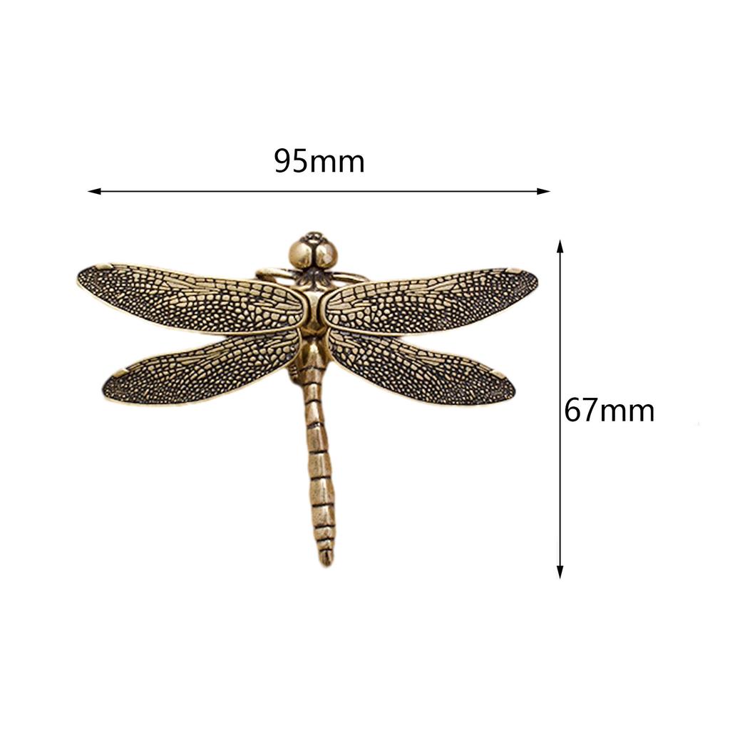 Miniature Dragonfly Sculpture Solid Adorable Home Decor Brass Dragonfly Ornament for Bedroom Teahouse Shelf Office Tabletop