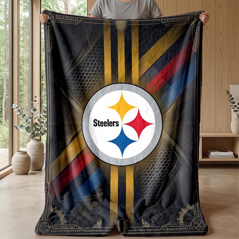 Pittsburgh Steelers Flannel Fleece Blanket Cozy Warm Throw Blanket For Couch Bed Travel All Season Use