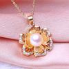 Натуральный пресноводный жемчуг ювелирные изделия ожерелья для женщин элегантный золотой цвет цветок кулон подарок на день рождения