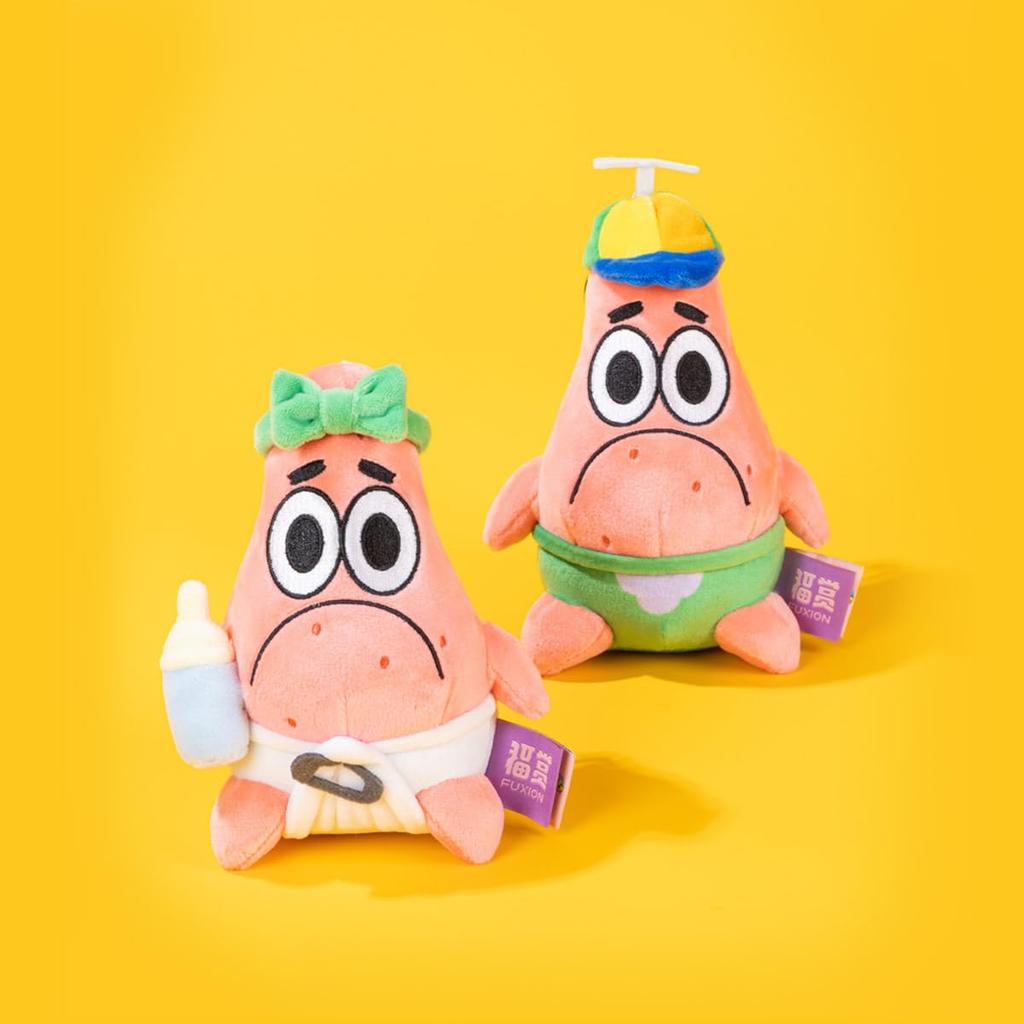 [POP MART] SpongeBob SquarePants Friends Play Together Baby Plush Keychain Patrick Star with Baby Bottle