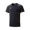Li Ning Badminton Series Quick-Dry Cool V-Neck Sports Short Sleeve T-Shirt Unisex Tops Black AAYV019-1