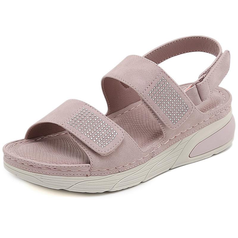 Lightweight Sandals Casual Sports Water Diamonds Thick Soles Velcro Stitching Women's Shoes