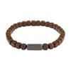 Calvin Klein True Me Series Simple Classic Beads Stainless Steel Hematite Bracelet Same Style for Men and Women Couples 3510006159-Gray&Brown F