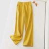 Women Cotton Linen Casual Wide Leg Pants High Waist Women Baggy Straight Trousers Vintage Ankle-length Pantalones Summer Sweatpant