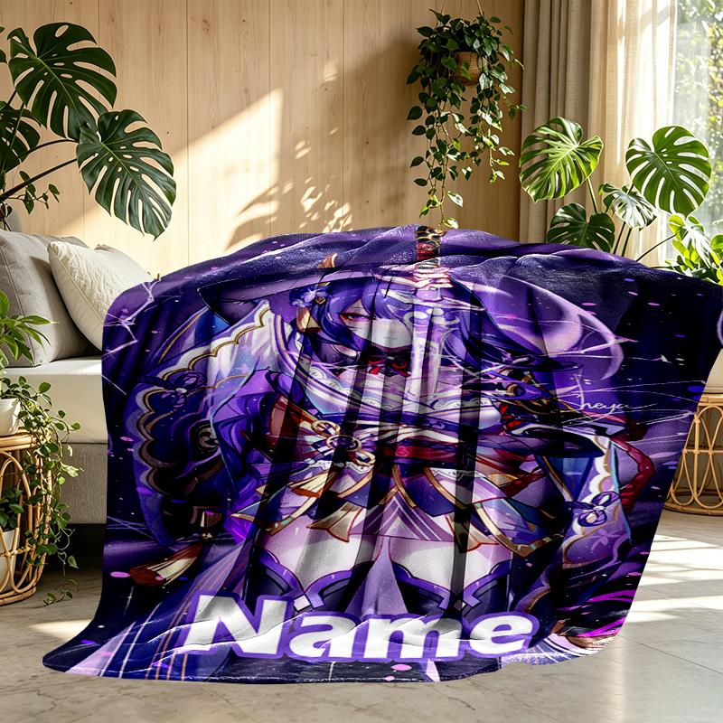 Custom Name Personalized Genshin Impact Print Blanket, Home Decor, Bedroom, Sofa, Camping, Couch, Gifts for Birthday Christmas