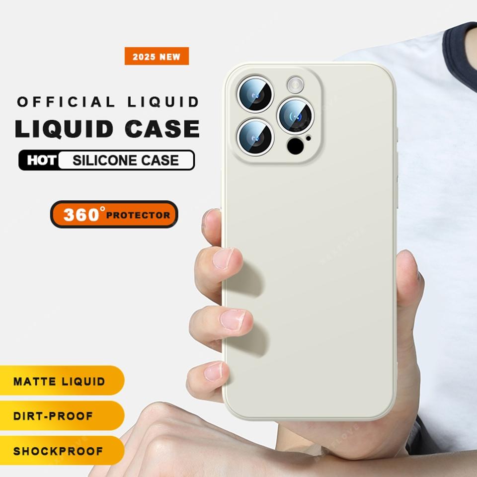 Чехол для телефона со шнурком для iPhone 16E 16 14 15 Plus 12 13 Mini 11 16 Pro X XR XS Max SE Защитный чехол из жидкого силикона с ремешком Мягкий чехол