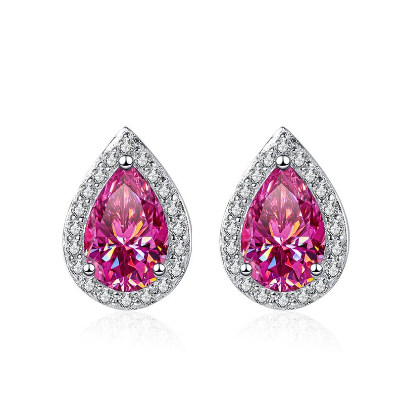 Bague Ringen 100% стерлингового серебра 925 пробы, 1 карат, серьги-гвоздики с муассанитом для женщин, с платиновым покрытием, вечерние ювелирные украшения, подарок