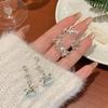 Изысканные рождественские серьги-качалки: Серебряная игла с цирконом и бантом, корейский стиль для женщин