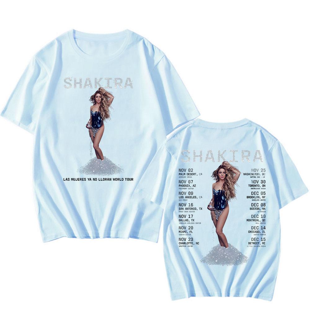 Футболка Shakira Tour 2024 Женская одежда Графическая печать Харадзюку Эстетичная футболка С коротким рукавом Хлопковая футболка Хип-хоп футболки