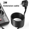 Умная розетка, кабель 2 м, 8 розеток, 4 USB-порта для быстрой зарядки — черная розетка
