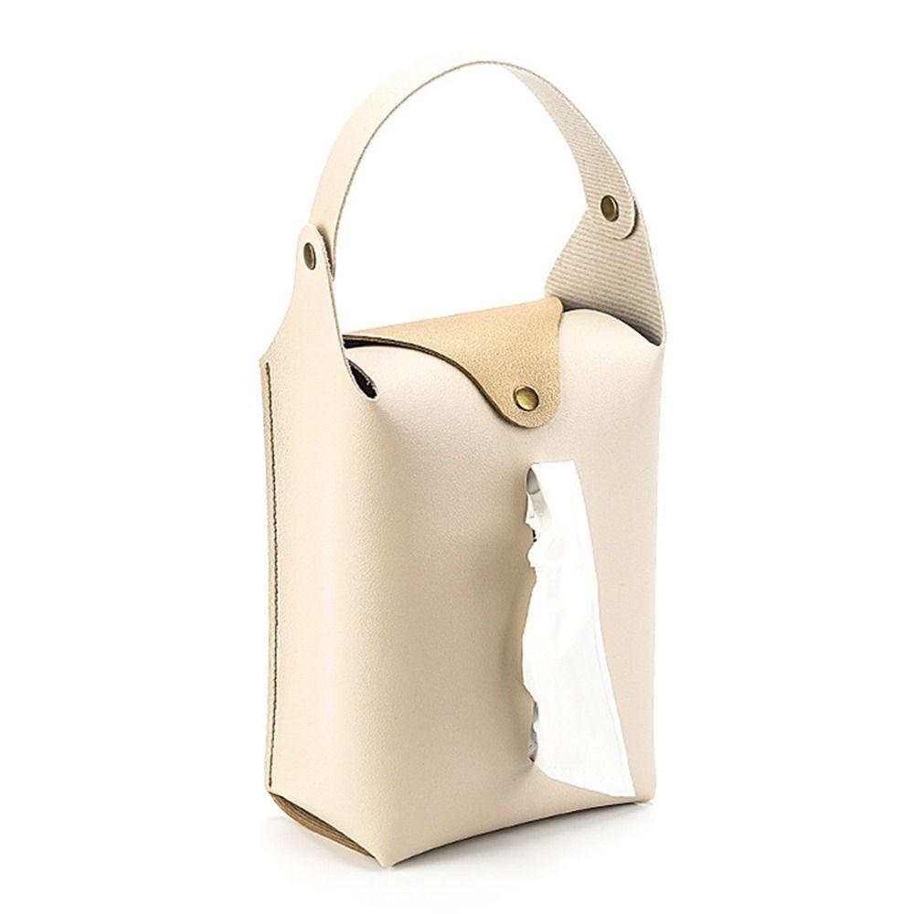 Leather Pu Hanging Paper Holder Toilet Tissue Storage Bag Car Tissue Box Hanging Tissue Cover Bag