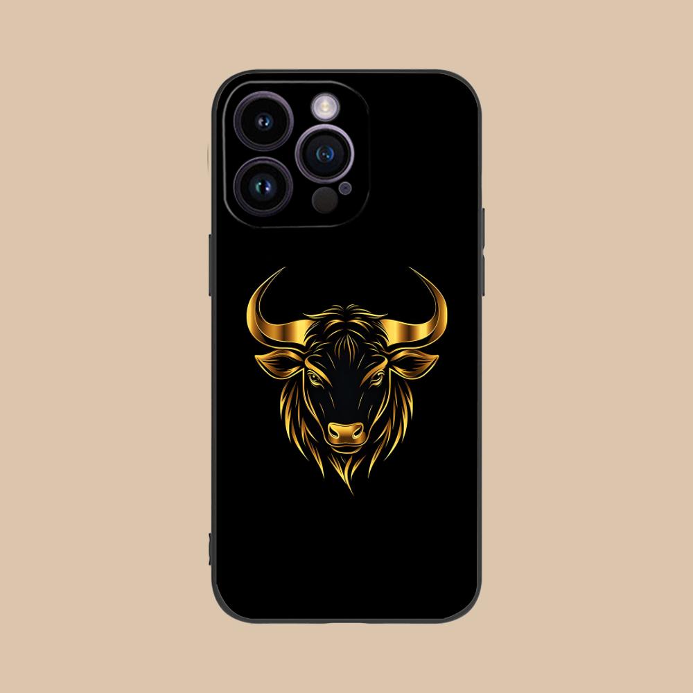 Чехол для телефона с бычьей головой для iPhone 17 16 15 14 13 12 11 X XR XS 8 7 Air Pro Max Plus Mini Мягкий ТПУ Ударопрочный Чехол