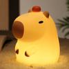 Cute Silicone Capybara Night Light Children's Nightlight Gift USB Rechargeable Animal Touch Bedside Slepp Lamp Timing Function