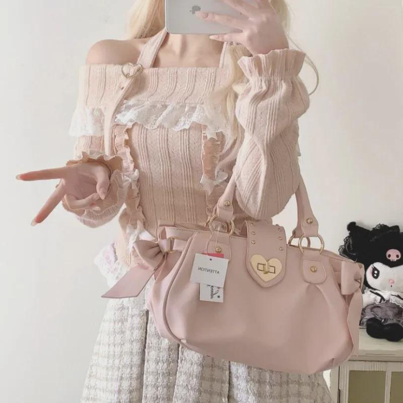 Z Light Snowberry одно плечо сердечко пряжка халтер воротник длинный рукав трикотажный свитер