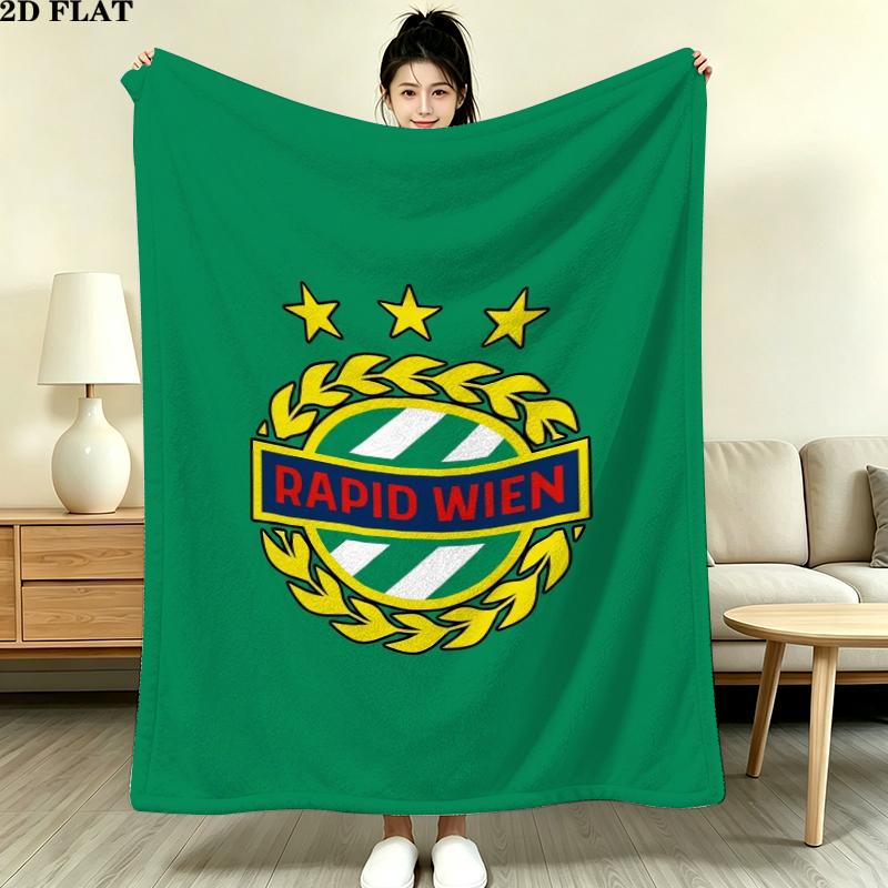 Sk Rapid Wien Print Flannel Blanket, High quality Comfortable for All Seasons, Home Decor, Warmth and Comfort, Perfect for Christmas Gifts
