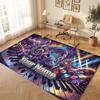 Music Theme Soft Crystal Velvet Rug Custom Name & Text Print Non Slip Floor Rug for Bedroom Living Room