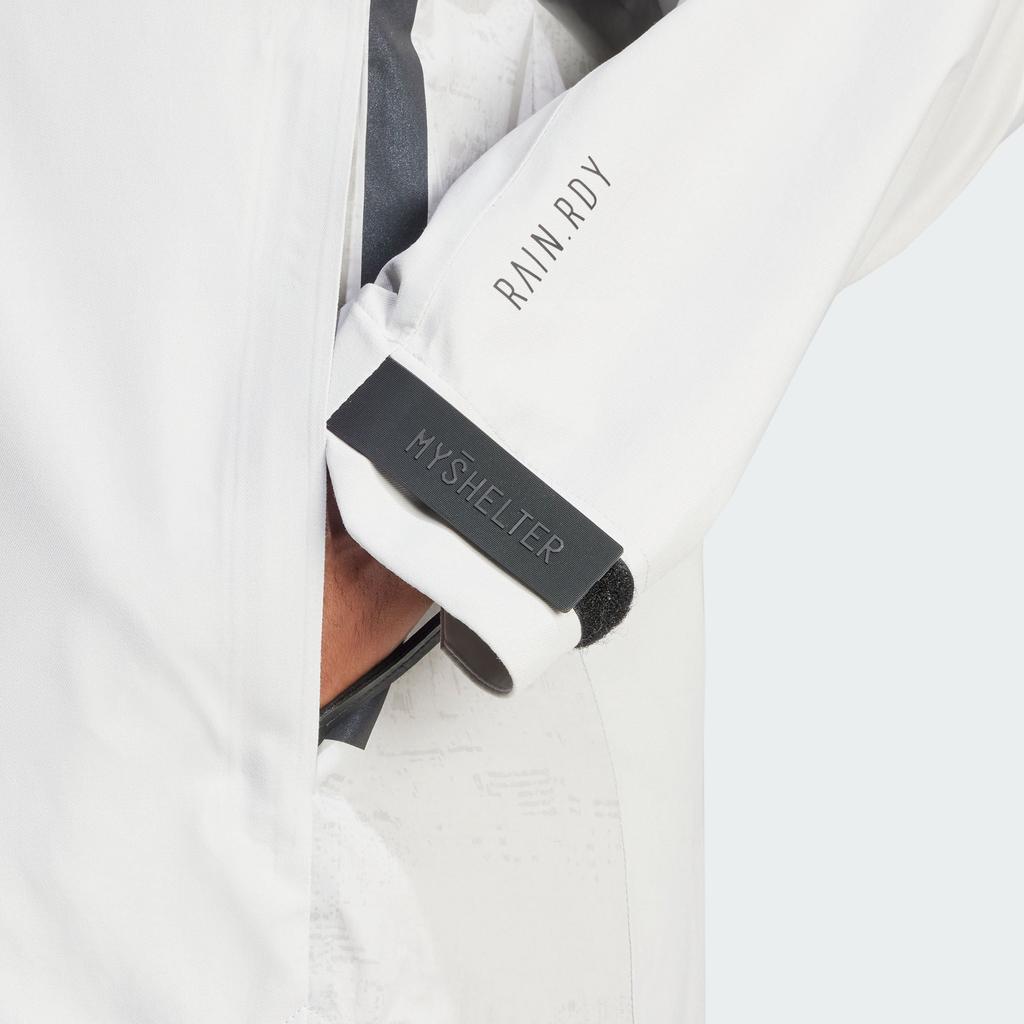 Adidas Myshelter Светоотражающий Rain.Rdy Повседневная куртка с капюшоном с принтом Мужская верхняя одежда Светло-серый IR6139