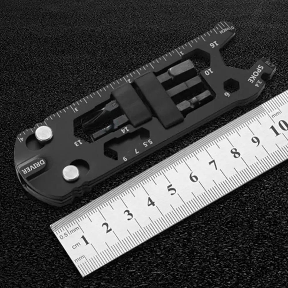 16 в 1 портативная отвертка из нержавеющей стали, линейка, многофункциональный MTB горный велосипедный гаечный ключ, инструмент для ремонта велосипеда