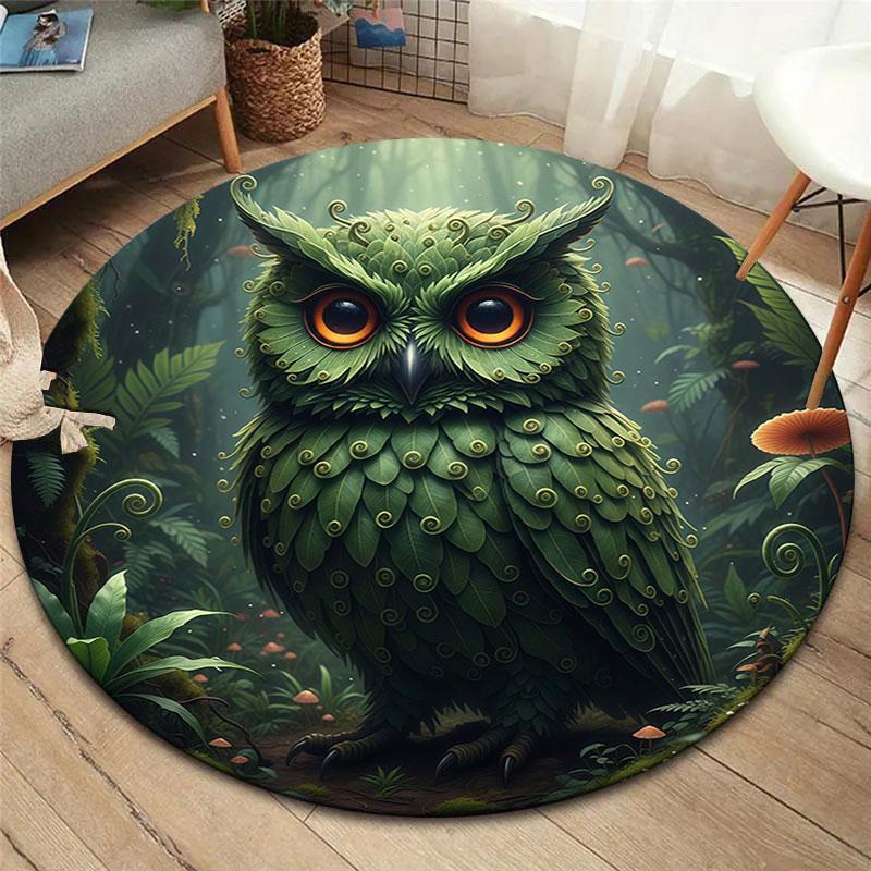 Круглый ковер AnimalsElves, Ковер для гостиной, спальни, дивана, игровой комнаты, Нескользящий коврик для пола